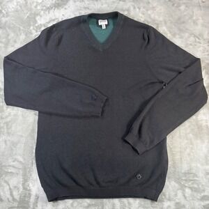 Armani Collezioni Mens V-Neck Sweater Grey Green Viscose Blend 6XCM01 CM04Z XS